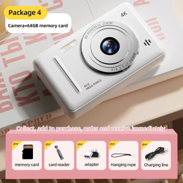 4K Digital Camera 5000W Pixel Retro CCD Portable Card Camera Entry-level Camera Dual Camera Flash 50 Million Pixels Auto Focus - Image 11