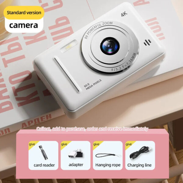 4K Digital Camera 5000W Pixel Retro CCD Portable Card Camera Entry-level Camera Dual Camera Flash 50 Million Pixels Auto Focus - Image 12
