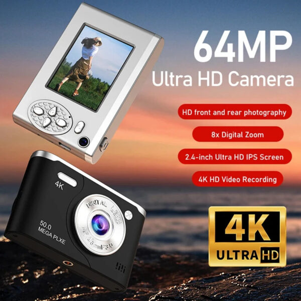 4K HD Digital Camera Dual Lens Photography Camera 2.4inch LCD CCD with Fill Light Camera Photo Video Camera for Travel Students - Image 2