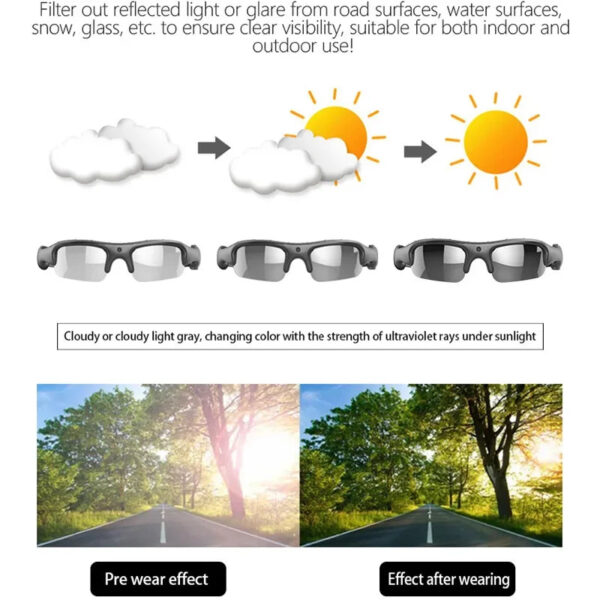1080P HD Video Recorder WIFI APP Outdoor Sports DV Camera, Smart Glasses, Wide Angle 170° Camera, Sports Camera, Riding, Skiing - Image 4