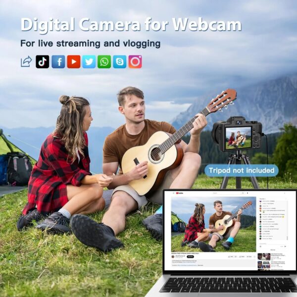 8K Digital Camera for Photography Autofocus WiFi 88MP Vlogging Camera with Dual-Lens 16X Digital Zoom Touch Screen Travel Camera - Image 2