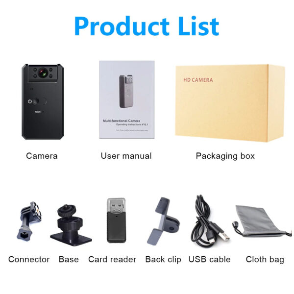 MD90-1 Mini Camcorder 1080P Body Camera Night Vision Sport Outdoor DV Voice Video Recorder Action Cam - Image 6