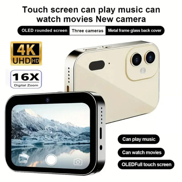 New 4K Digital Camera Night Vision Triple Lens 3Inch HD 64MP Touch Screen Entertainment Digital Camera OTG Transmission 3600mAh - Image 7