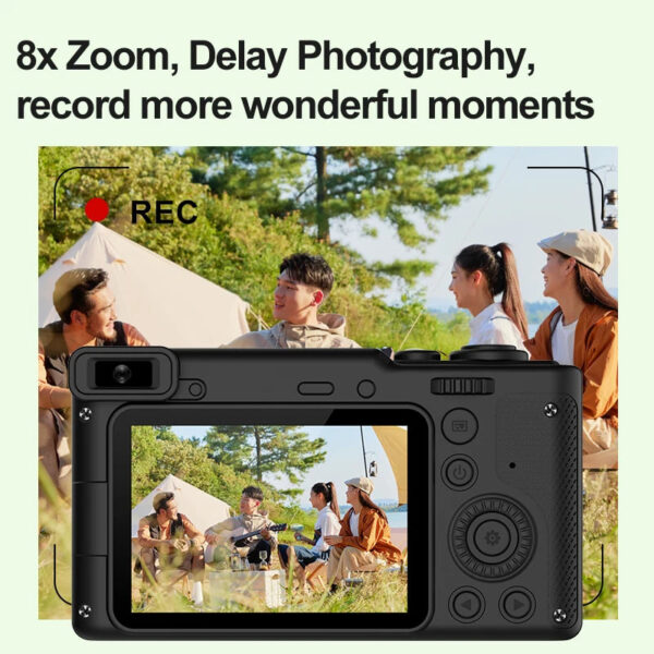 Q9 Children Digital Camera HD 1080P One Key to Record 8x Zoom 600mAh Front Rear Dual Camera for Travel Vlog - Image 3
