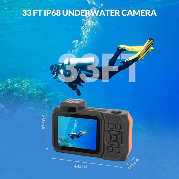 4K Underwater Camera 33 FT Waterproof Camera With Dual Screens Selfie 48MP Autofocus Digital Camera For Snorkeling - Image 6