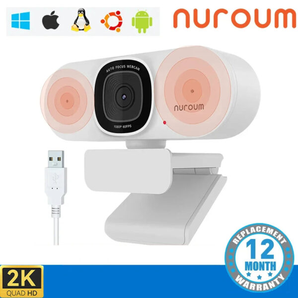 NUROUM V11 2K Webcam With Dual Microphone 1080P 60fps 1440P 30fps FHD Computer Mini Web Camera USB for PC Laptop - Image 7