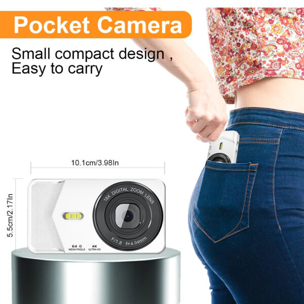 Vandlion A59 Digital Pocket Camera 4k Video Recording 2000mAh Long Time Recording 2.8 inch LCD Screen Camcorders for Gifts - Image 5