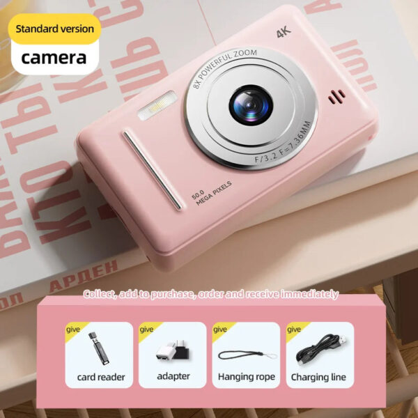 4K Digital Camera 5000W Pixel Retro CCD Portable Card Camera Entry-level Camera Dual Camera Flash 50 Million Pixels Auto Focus - Image 11