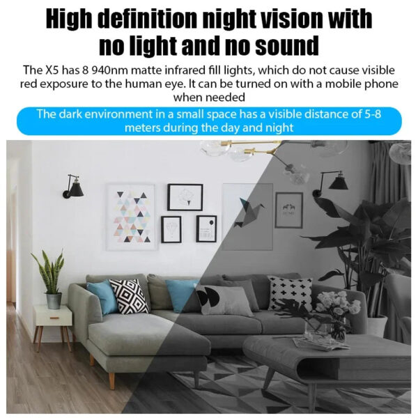 X5 Mini WiFi Camera 1080P HD Indoor Security IP Camera with Night Vision Motion Detection Home Baby Pet Surveillance Monitor - Image 5