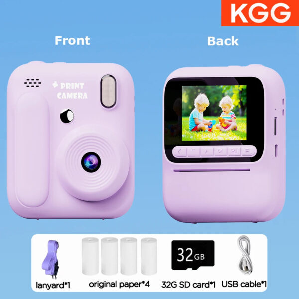 Color Printing Camera  Kids Instant Camera 32GB 1080P Thermal Print Digital Camera Print Photo Video Games Music Children Gift - Image 24