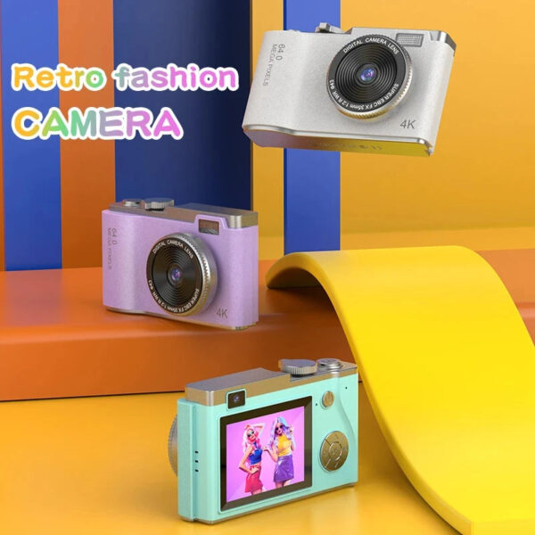 Digital Camera 4K HD Kid Camera 48MP Autofocus Vlogging Camera 2.4 inch Retro Fashion Portable Video Camcorder for Beginners - Image 6