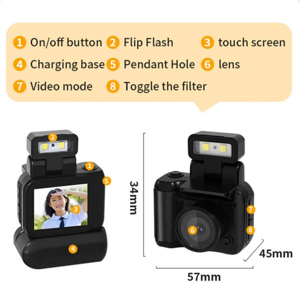 Y4000 Mini Camera With Flash Lamp LCD Screen Portable Pocket Cam Video Recorder HD 1080P Digital Camera Student Small Camcorder - Image 6