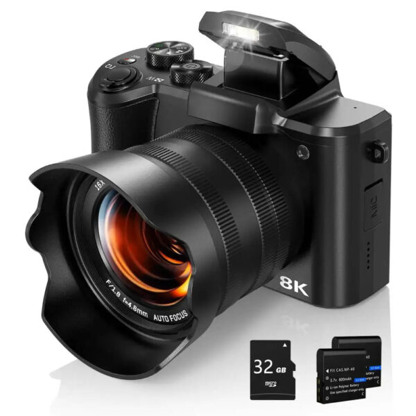 8K Digital Camera for Photography Autofocus WiFi 88MP Vlogging Camera with Dual-Lens 16X Digital Zoom Touch Screen Travel Camera - Image 8