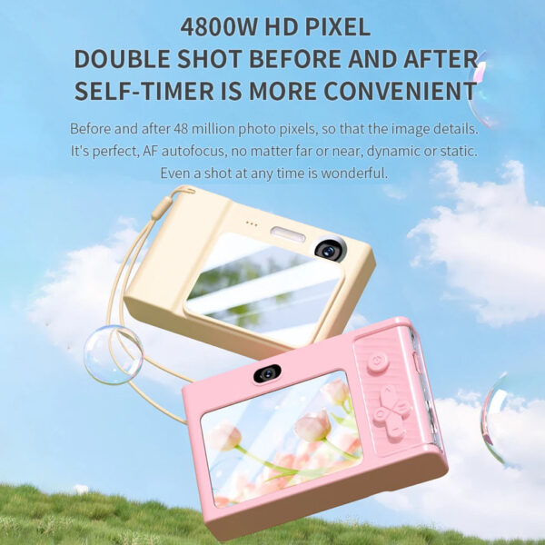 New 4K Digital Camera 1080P HD Travel Cameras 48Megapixels Cam for students Campus Selfie Entry-Level Photography Mini Retro CCD - Image 2