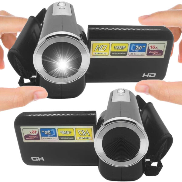 1080P 16MP Digital Camera 2.0 Inch Rotatable Screen Camcorder Camera 16X Zoom HD Video Recorder DV Camera Built-in LED Flash - Image 3