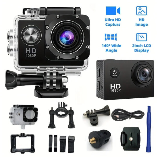 Action Camera Ultra HD 2.0 inch Screen Underwater 30M Waterproof Helmet Video Recording Cameras Outdoor Cycling Mini Sport Cam - Image 7