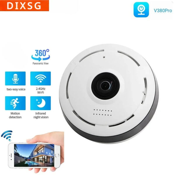 V380 Pro Wifi Panorama Camera 1080P Security Camera 360 Degree Panoramic Fisheye IP Camcorder Night Vision Surveillance Cam