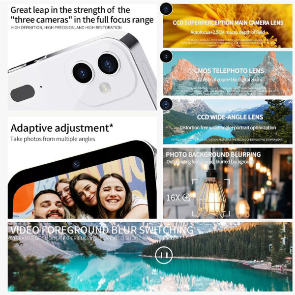 128G 4K Digital Camera Night Vision Triple Lens HD 64MP 3Inch Touch Screen Entertainment Digital Camera OTG Transmission 3600mAh - Image 2