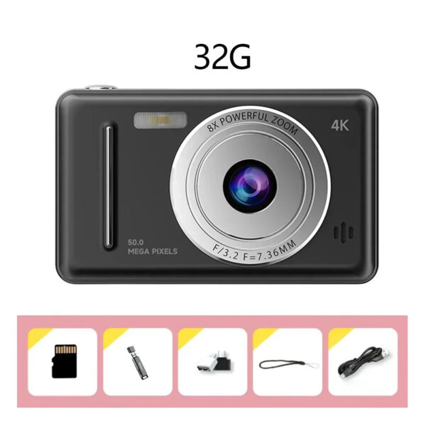 4K Digital Camera 5000W Pixel Retro CCD Portable Card Camera Entry-level Camera Dual Camera Flash 50 Million Pixels Auto Focus - Image 11
