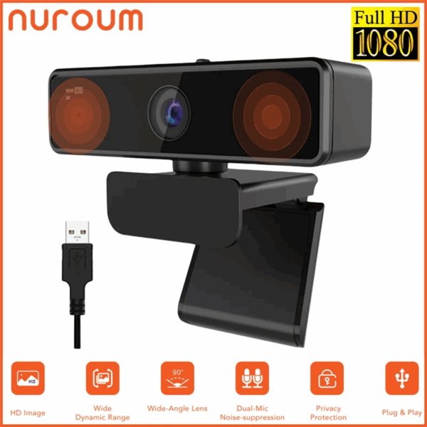 NUROUM V11 2K Webcam With Dual Microphone 1080P 60fps 1440P 30fps FHD Computer Mini Web Camera USB for PC Laptop - Image 6