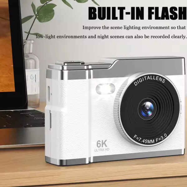 6K HD Digital Camera 2.4in IPS Display 8X Zoom 64MP Video Camera With Fill Light 4K Selfie Camera For Kids Students Teens 2025 - Image 3