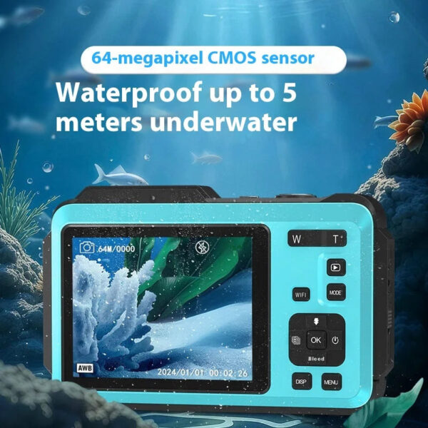 5K Digital camera, optical 16x zoom, 64MP high-definition front and rear dual cameras, AF automatic/manual focus, travel camera - Image 3