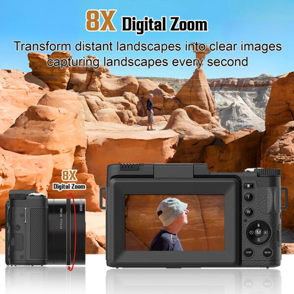 4K 48MP Digital Camera Photo Camera with Battery & Flash Video Camera 3.0inch IPS Screen Point and Shoot Camera for Photography - Image 2
