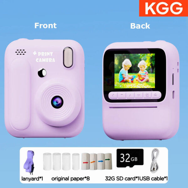 Color Printing Camera  Kids Instant Camera 32GB 1080P Thermal Print Digital Camera Print Photo Video Games Music Children Gift - Image 19