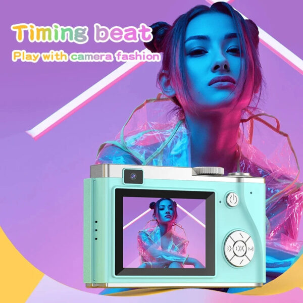 Digital Camera 4K HD Kid Camera 48MP Autofocus Vlogging Camera 2.4 inch Retro Fashion Portable Video Camcorder for Beginners - Image 4