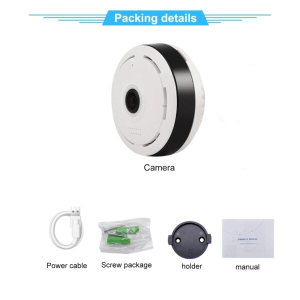V380 Pro Wifi Panorama Camera 1080P Security Camera 360 Degree Panoramic Fisheye IP Camcorder Night Vision Surveillance Cam - Image 6