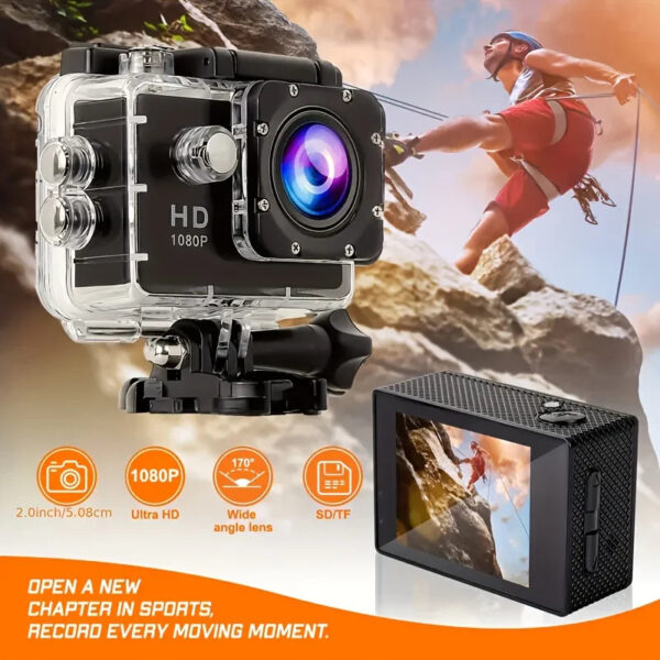 Action Camera Ultra HD 2.0 inch Screen Underwater 30M Waterproof Helmet Video Recording Cameras Outdoor Cycling Mini Sport Cam - Image 4