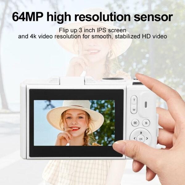 64MP Digital Photography Camera 3.0" Flip Screen WIFI 18X Digital Zoom 4K Vintage Vlog Video Recorder YouTube Webcam Cameras - Image 2