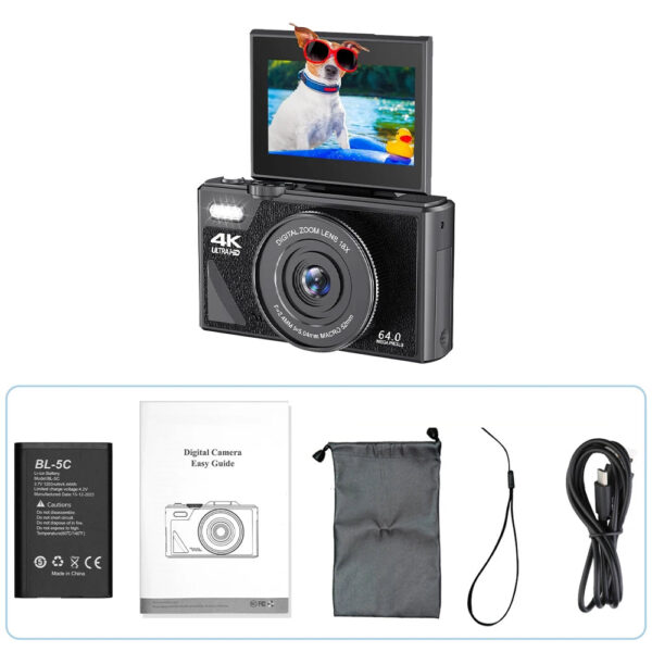 64MP Digital Photography Camera 3.0" Flip Screen WIFI 18X Digital Zoom 4K Vintage Vlog Video Recorder YouTube Webcam Cameras - Image 7