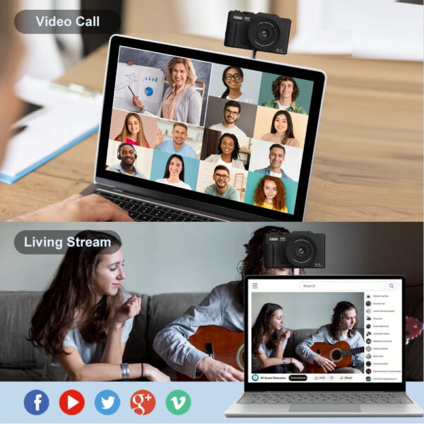 Digital Photography Camera WIFI 5K 18X Digital Zoom Vintage Vlog Video Recorder YouTube 5MP 180° Flip Screen Selfile With Flash - Image 6