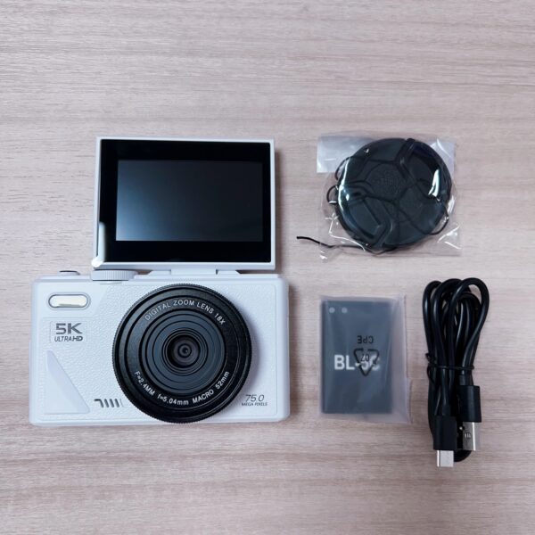 5K Ultra-High Definition 18X Zoom Digital Camera 3.0-Inch 180-Degree Rotating High-Definition Screen Student Camera Birthday Gif - Image 7