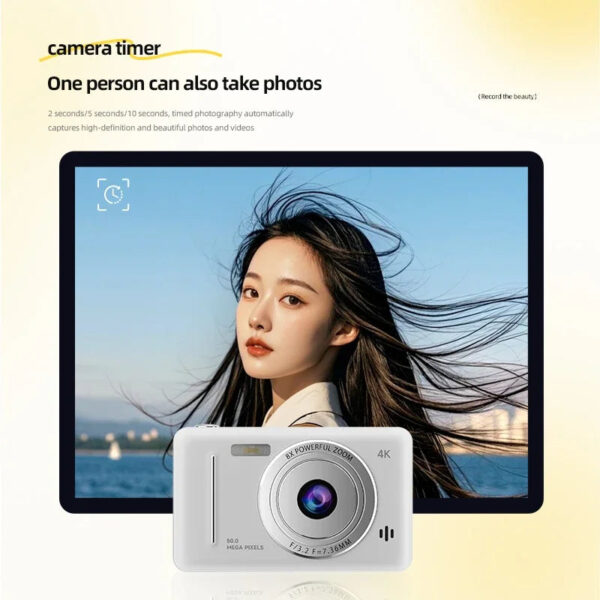 4K Digital Camera 5000W Pixel Retro CCD Portable Card Camera Entry-level Camera Dual Camera Flash 50 Million Pixels Auto Focus - Image 4