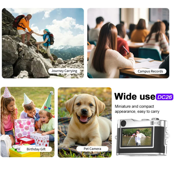Mini Retro Campus Digital Camera HD Outdoor Travel Photo Camera Portable Kids Camera with 0.96 Inch Screen Portable Video Camera - Image 6