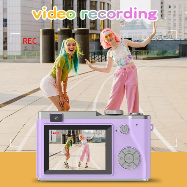 Digital Camera 4K HD Kid Camera 48MP Autofocus Vlogging Camera 2.4 inch Retro Fashion Portable Video Camcorder for Beginners - Image 5