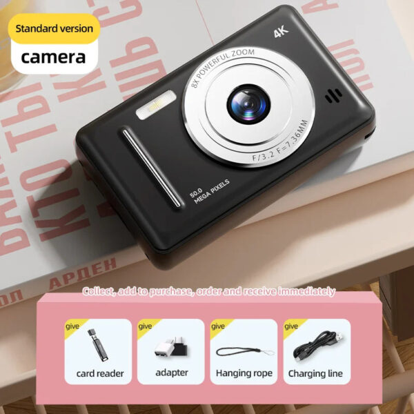 4K Digital Camera 5000W Pixel Retro CCD Portable Card Camera Entry-level Camera Dual Camera Flash 50 Million Pixels Auto Focus - Image 10