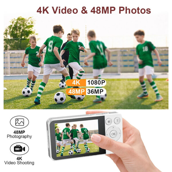 Vandlion A59 Digital Pocket Camera 4k Video Recording 2000mAh Long Time Recording 2.8 inch LCD Screen Camcorders for Gifts - Image 3
