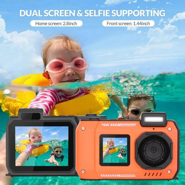 4K Underwater Camera 33 FT Waterproof Camera With Dual Screens Selfie 48MP Autofocus Digital Camera For Snorkeling - Image 3
