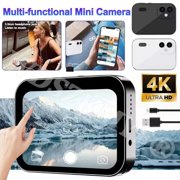 New 4K Digital Camera Night Vision Triple Lens 3Inch HD 64MP Touch Screen Entertainment Digital Camera OTG Transmission 3600mAh