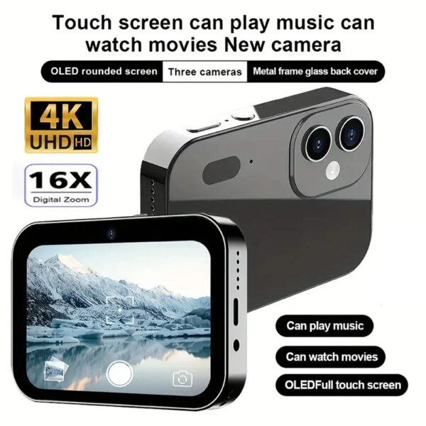 New 4K Digital Camera Night Vision Triple Lens 3Inch HD 64MP Touch Screen Entertainment Digital Camera OTG Transmission 3600mAh - Image 8