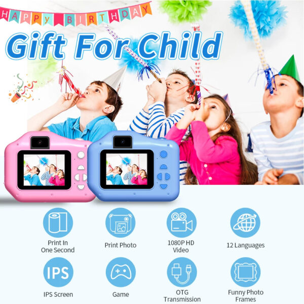Children Instant Print Camera 10x Digital Zoom Kids Digital Photo Camera Girl's Toy Child Camera Video Boy's Birthday Gift - Image 2