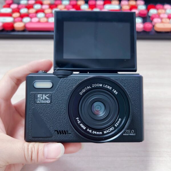 5K Ultra-High Definition 18X Zoom Digital Camera 3.0-Inch 180-Degree Rotating High-Definition Screen Student Camera Birthday Gif - Image 5