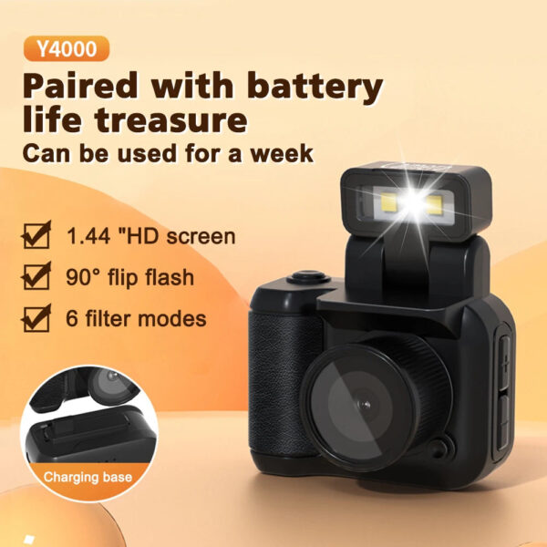 Y4000 Mini Camera With Flash Lamp LCD Screen Portable Pocket Cam Video Recorder HD 1080P Digital Camera Student Small Camcorder - Image 5