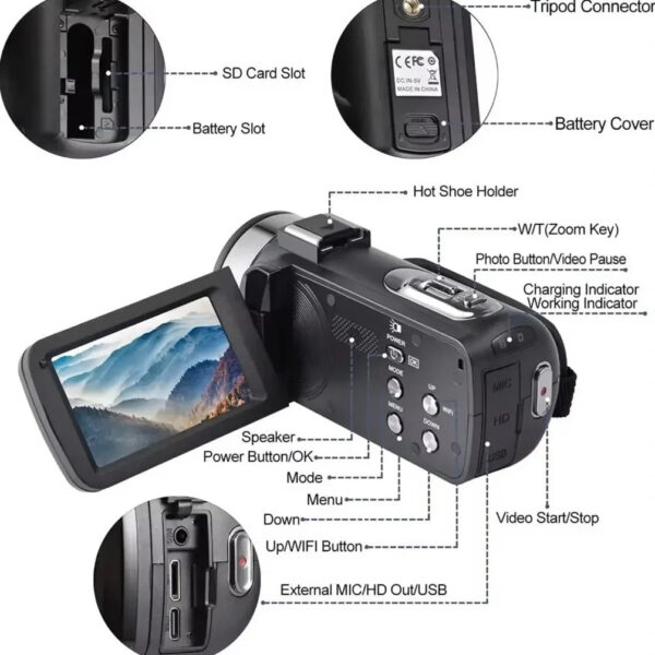 Handheld Touch Screen Digital Camera 8K WIFI High Definition for Travel Wedding Vlog with Auto Recording Feature from Mainland C - Image 4