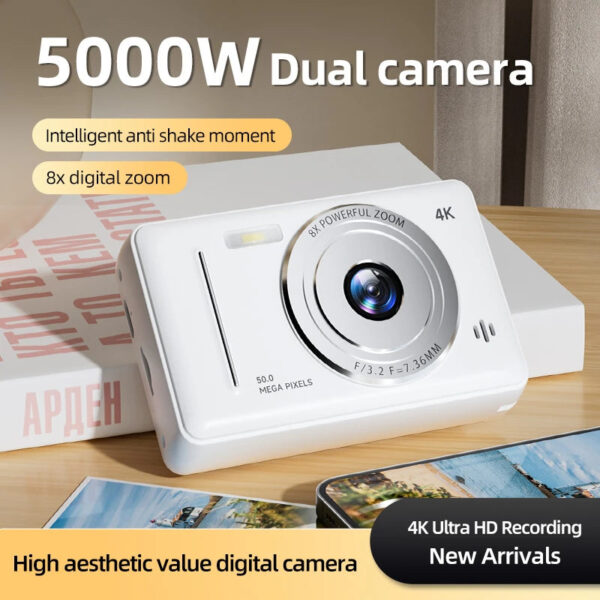 4K Digital Camera 5000W Pixel Retro CCD Portable Card Camera Entry-level Camera Dual Camera Flash 50 Million Pixels Auto Focus - Image 3