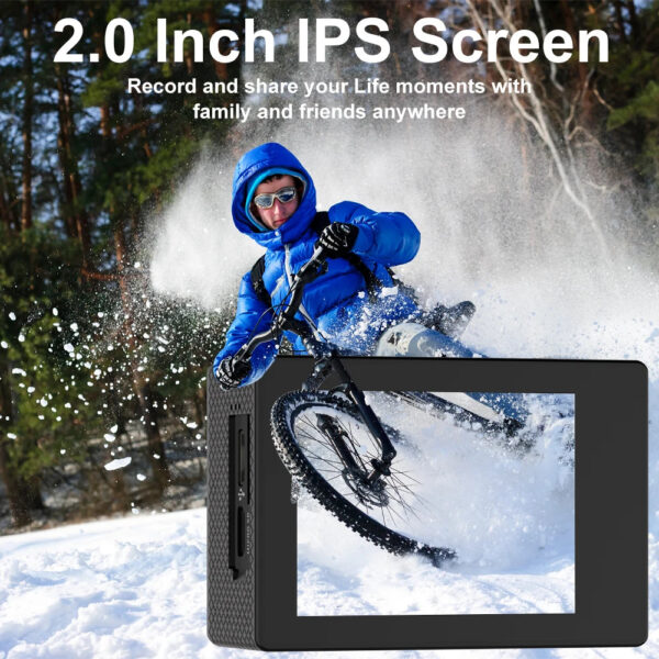 Action Camera Ultra HD 2.0 inch Screen Underwater 30M Waterproof Helmet Video Recording Cameras Outdoor Cycling Mini Sport Cam - Image 3
