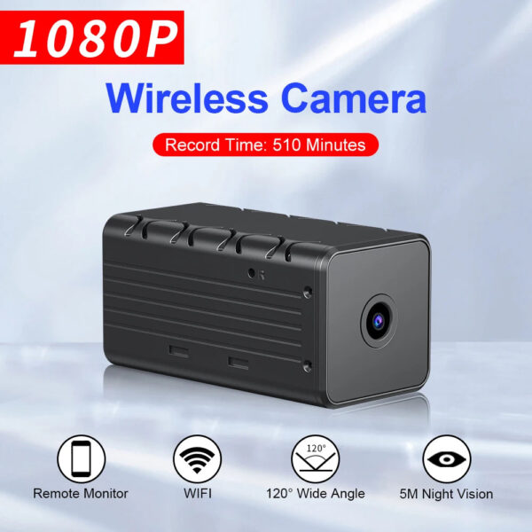 Wireless Remote Monitor Camera, WiFi, Mini Cam, Micro Cam, Tiny IP, Indoor Video Recorder, 1080P, WD9-A - Image 2